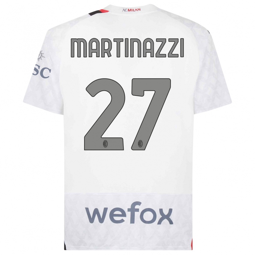 Hombre Camiseta Luca Martinazzi #27 Blanco 2ª Equipación 2023/24 La Camisa Perú