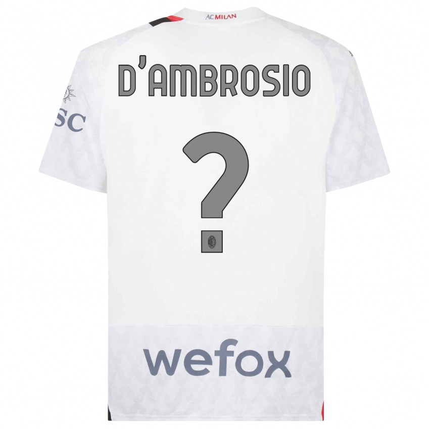 Hombre Camiseta Antonio D'ambrosio #0 Blanco 2ª Equipación 2023/24 La Camisa Perú