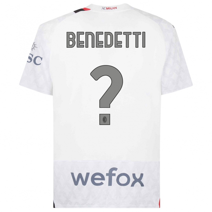 Hombre Camiseta Gioele Benedetti #0 Blanco 2ª Equipación 2023/24 La Camisa Perú