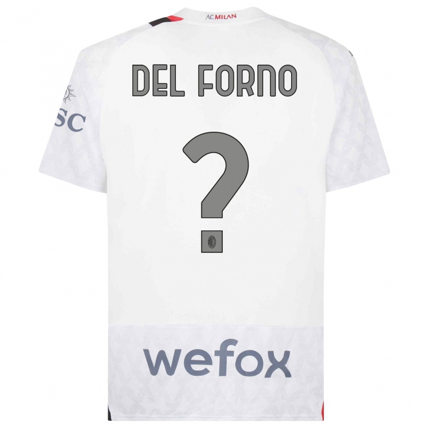 Hombre Camiseta Luca Del Forno #0 Blanco 2ª Equipación 2023/24 La Camisa Perú