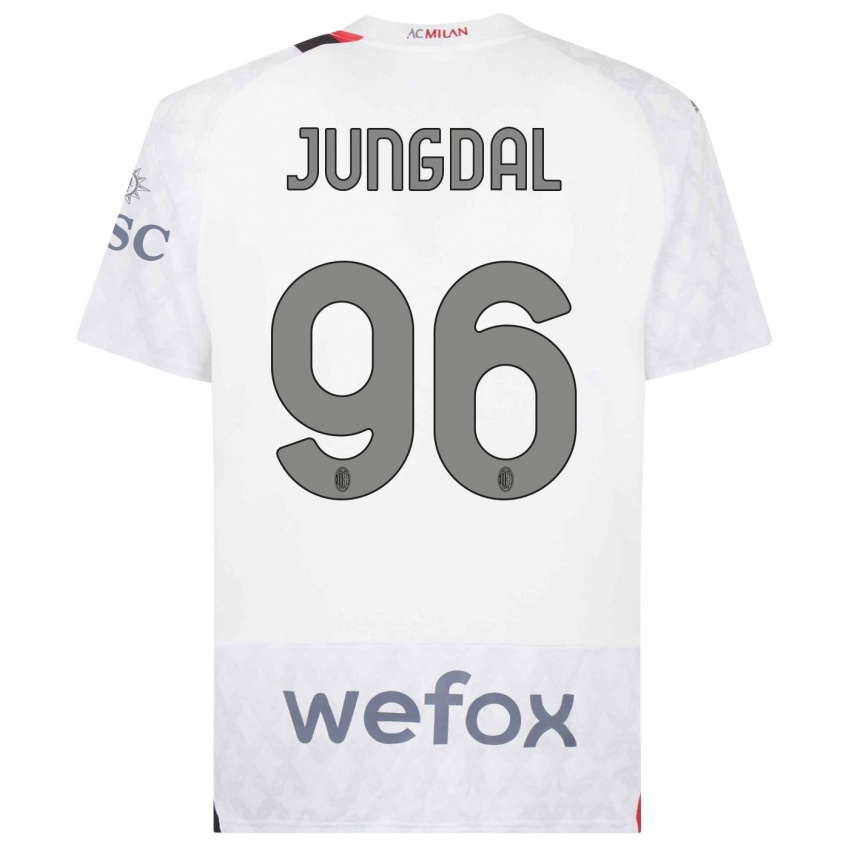 Hombre Camiseta Andreas Jungdal #96 Blanco 2ª Equipación 2023/24 La Camisa Perú