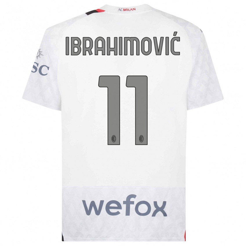 Hombre Camiseta Zlatan Ibrahimovic #11 Blanco 2ª Equipación 2023/24 La Camisa Perú