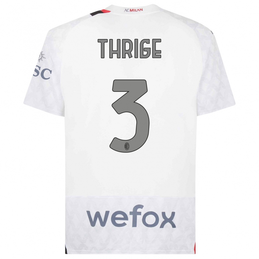 Hombre Camiseta Sara Thrige #3 Blanco 2ª Equipación 2023/24 La Camisa Perú