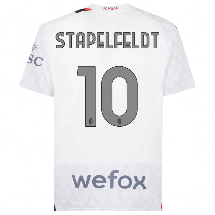 Hombre Camiseta Nina Stapelfeldt #10 Blanco 2ª Equipación 2023/24 La Camisa Perú