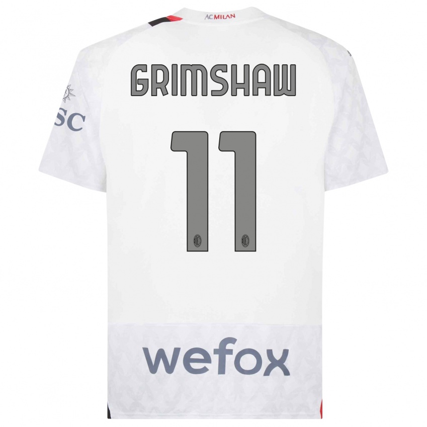 Hombre Camiseta Christy Grimshaw #11 Blanco 2ª Equipación 2023/24 La Camisa Perú