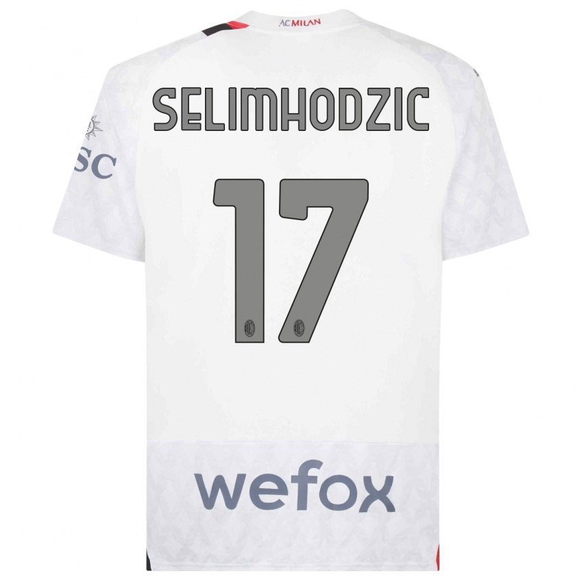 Hombre Camiseta Noa Selimhodzic #17 Blanco 2ª Equipación 2023/24 La Camisa Perú