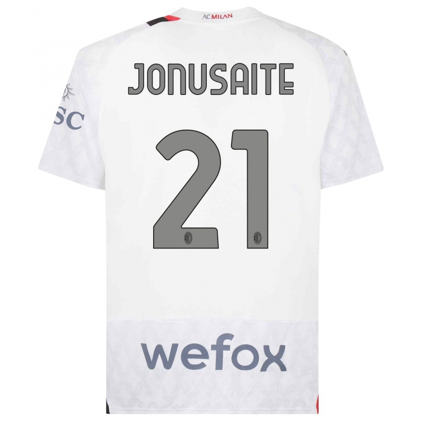 Hombre Camiseta Rimante Jonusaite #21 Blanco 2ª Equipación 2023/24 La Camisa Perú