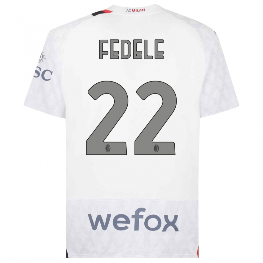 Hombre Camiseta Noemi Fedele #22 Blanco 2ª Equipación 2023/24 La Camisa Perú