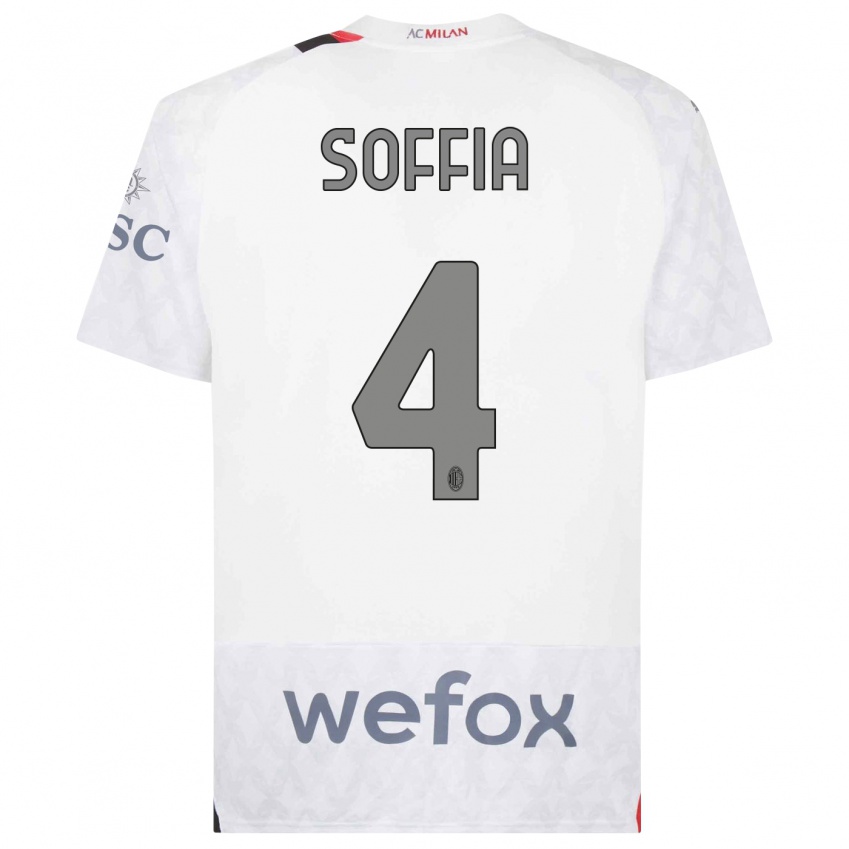 Hombre Camiseta Angelica Soffia #4 Blanco 2ª Equipación 2023/24 La Camisa Perú