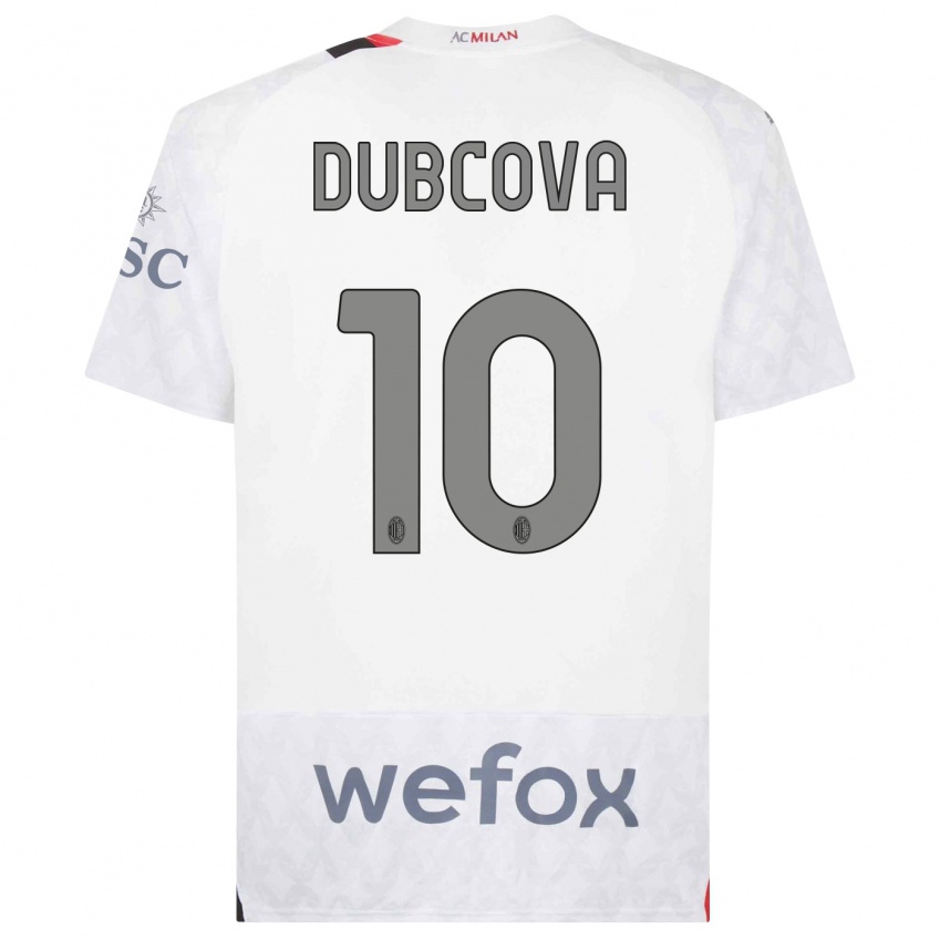 Hombre Camiseta Kamila Dubcova #10 Blanco 2ª Equipación 2023/24 La Camisa Perú