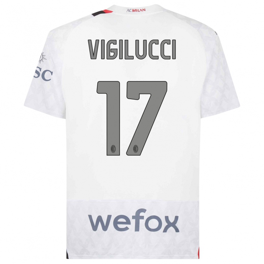 Hombre Camiseta Valery Vigilucci #17 Blanco 2ª Equipación 2023/24 La Camisa Perú