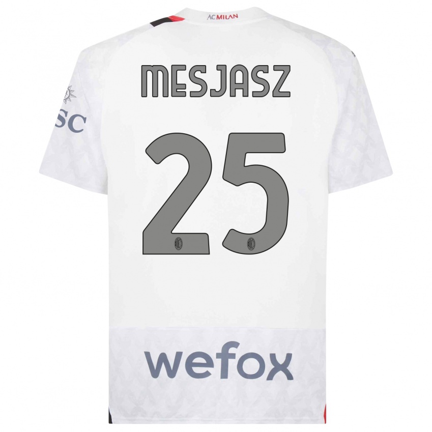 Hombre Camiseta Malgorzata Mesjasz #25 Blanco 2ª Equipación 2023/24 La Camisa Perú