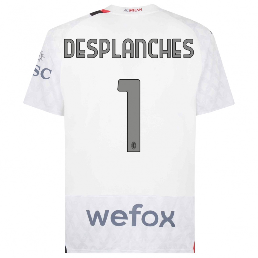 Hombre Camiseta Sebastiano Desplanches #1 Blanco 2ª Equipación 2023/24 La Camisa Perú