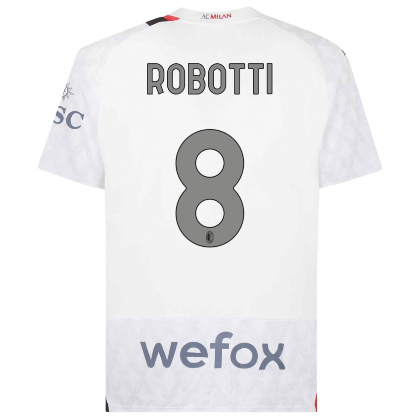 Hombre Camiseta Giovanni Robotti #8 Blanco 2ª Equipación 2023/24 La Camisa Perú