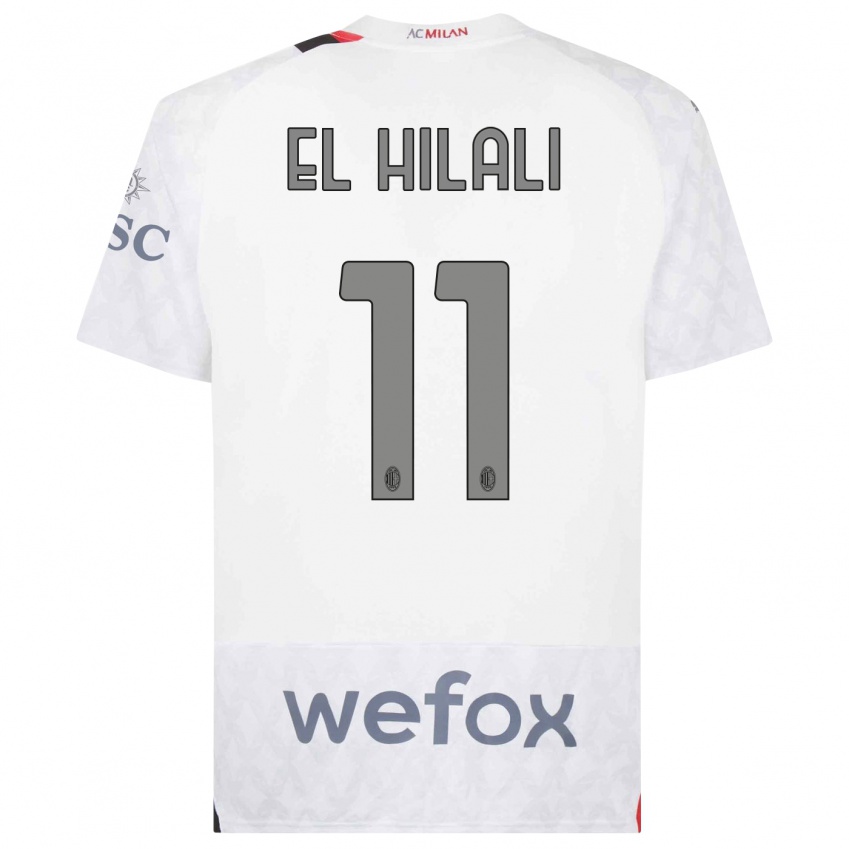 Hombre Camiseta Youns El Hilali #11 Blanco 2ª Equipación 2023/24 La Camisa Perú