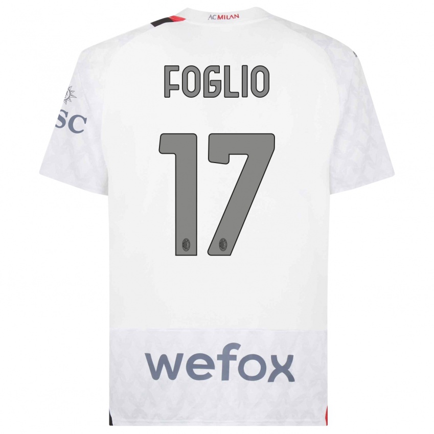 Hombre Camiseta Christian Foglio #17 Blanco 2ª Equipación 2023/24 La Camisa Perú