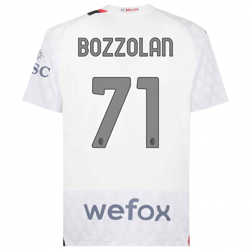 Hombre Camiseta Andrea Bozzolan #71 Blanco 2ª Equipación 2023/24 La Camisa Perú