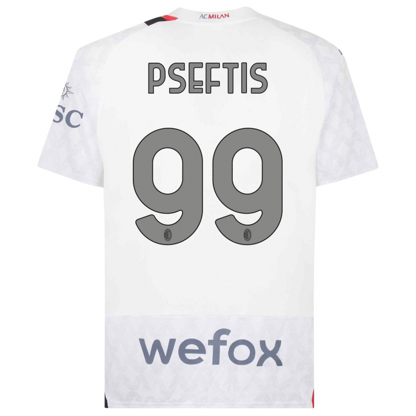 Hombre Camiseta Fotios Pseftis #99 Blanco 2ª Equipación 2023/24 La Camisa Perú