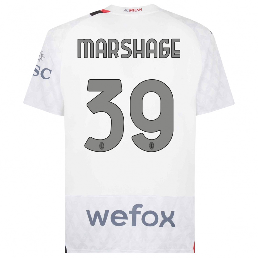 Hombre Camiseta Wilgot Marshage #39 Blanco 2ª Equipación 2023/24 La Camisa Perú