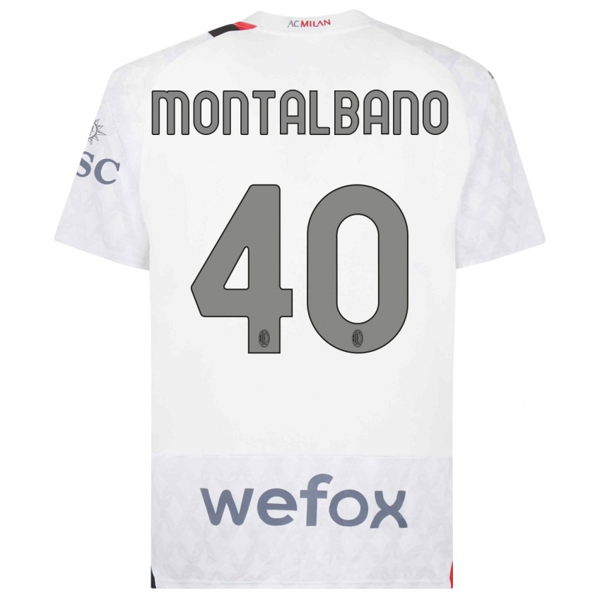 Hombre Camiseta Nicolo Montalbano #40 Blanco 2ª Equipación 2023/24 La Camisa Perú