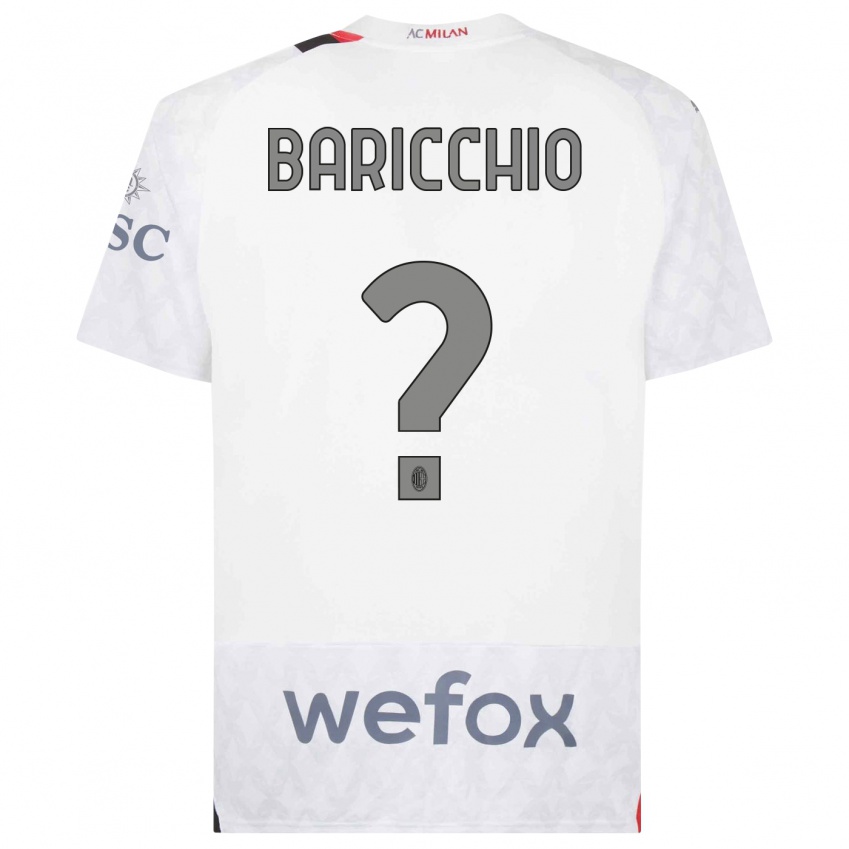 Hombre Camiseta Luca Baricchio #0 Blanco 2ª Equipación 2023/24 La Camisa Perú