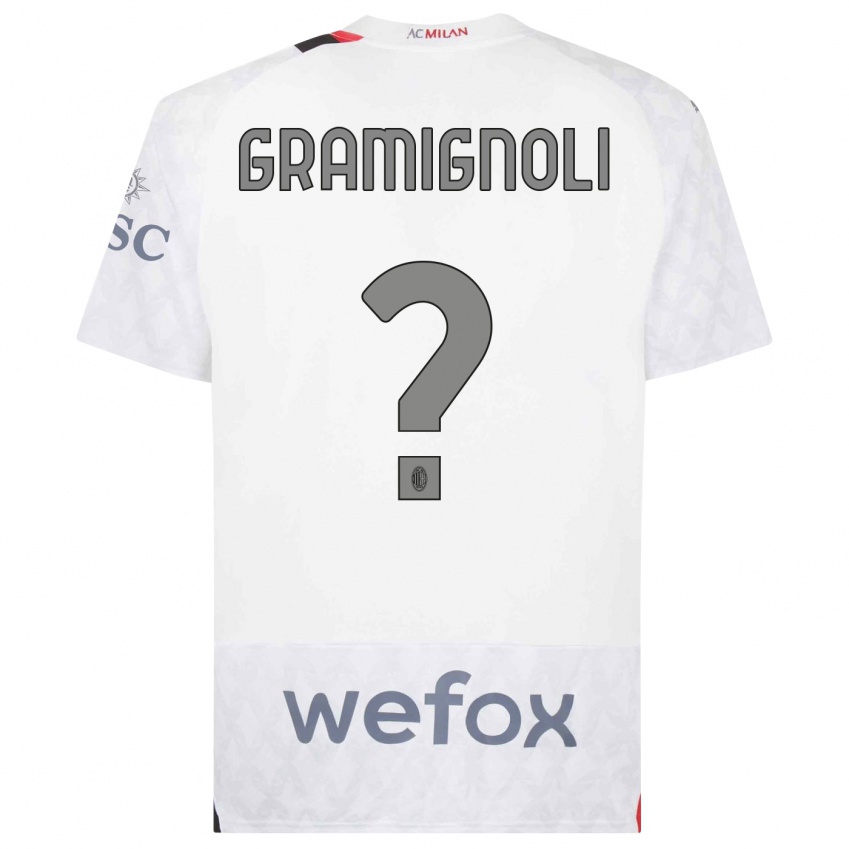 Hombre Camiseta Luca Gramignoli #0 Blanco 2ª Equipación 2023/24 La Camisa Perú