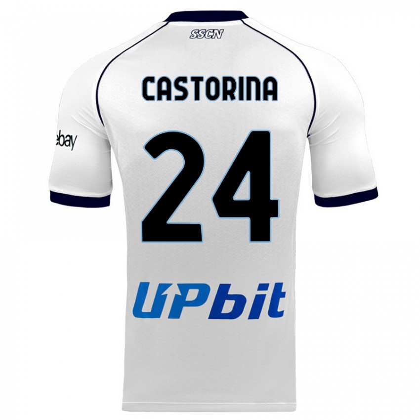 Hombre Camiseta Alessandro Castorina #24 Blanco 2ª Equipación 2023/24 La Camisa Perú