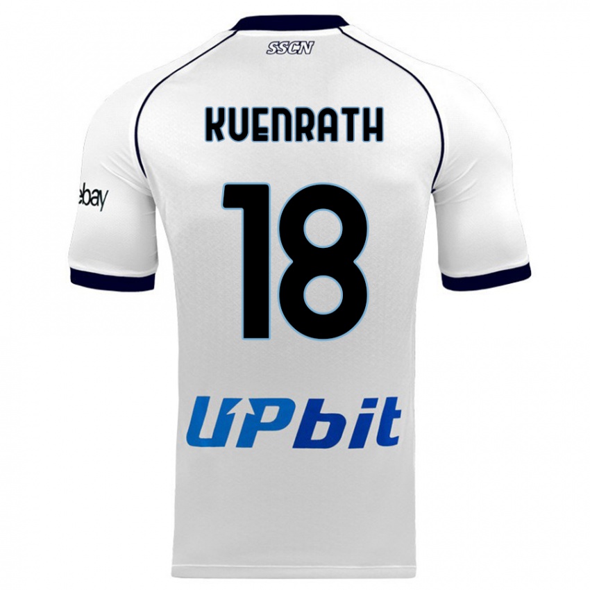 Hombre Camiseta Melanie Kuenrath #18 Blanco 2ª Equipación 2023/24 La Camisa Perú