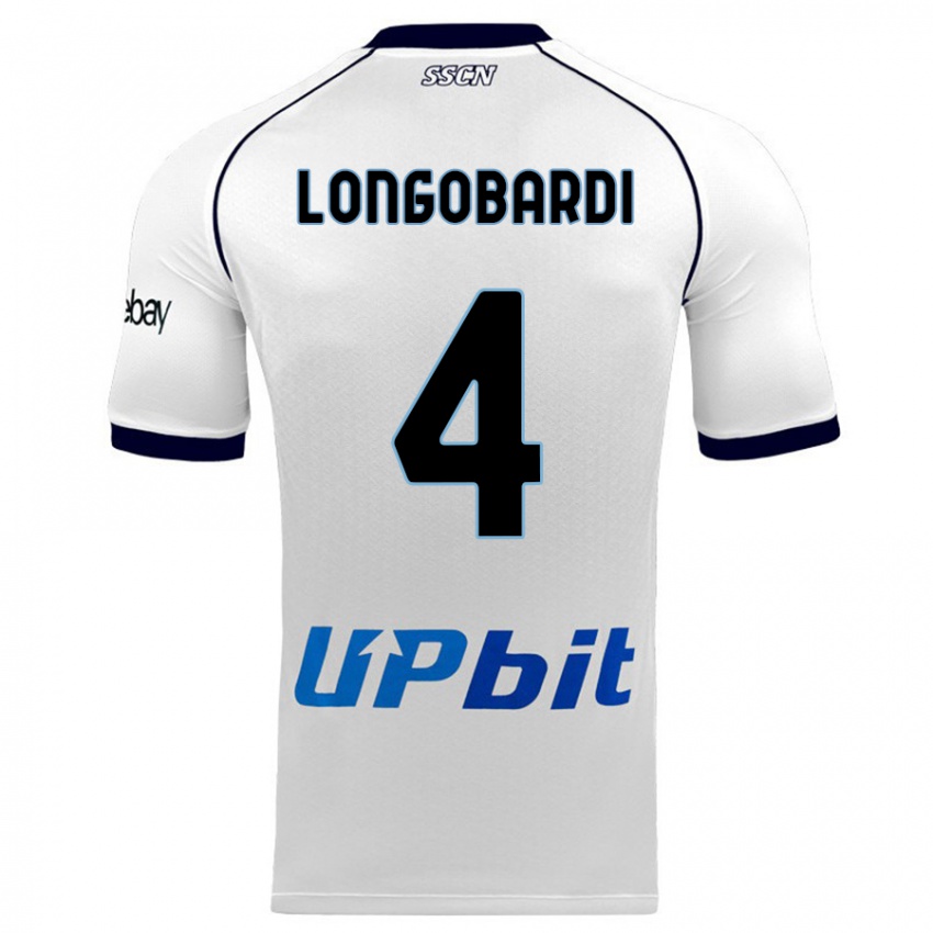 Hombre Camiseta Salvatore Longobardi #4 Blanco 2ª Equipación 2023/24 La Camisa Perú