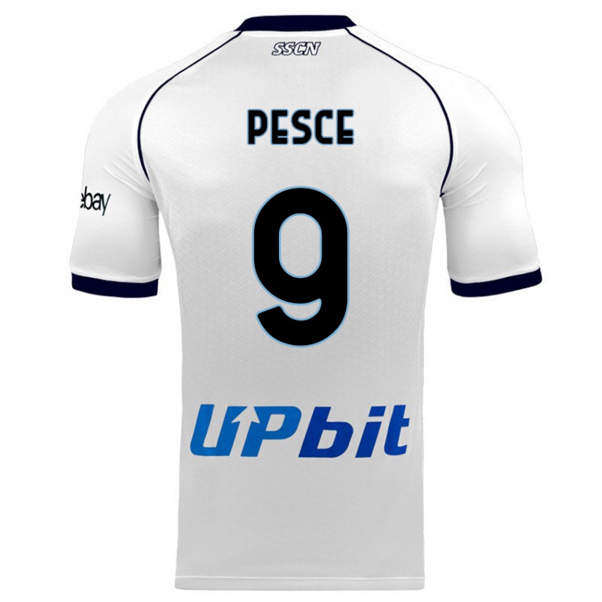 Hombre Camiseta Antonio Pesce #9 Blanco 2ª Equipación 2023/24 La Camisa Perú