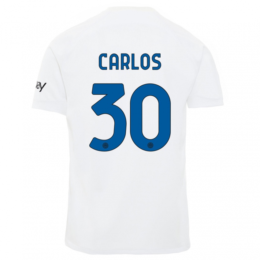 Hombre Camiseta Carlos Augusto #30 Blanco 2ª Equipación 2023/24 La Camisa Perú