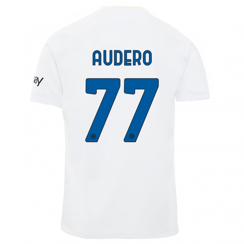 Hombre Camiseta Emil Audero #77 Blanco 2ª Equipación 2023/24 La Camisa Perú