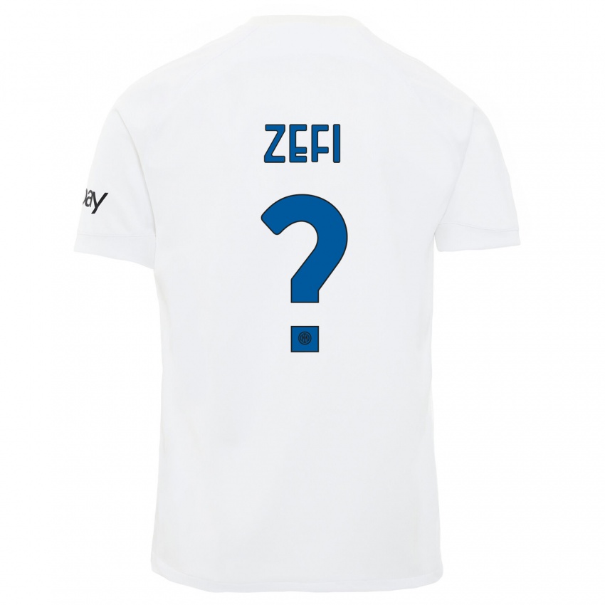 Hombre Camiseta Kevin Zefi #0 Blanco 2ª Equipación 2023/24 La Camisa Perú