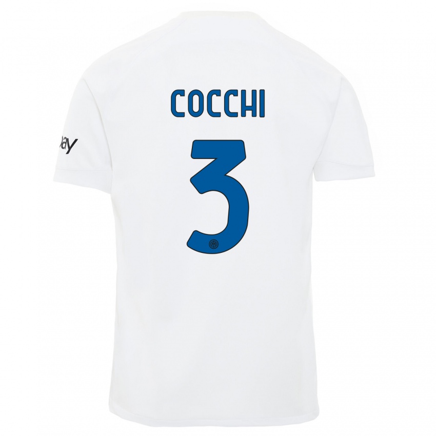 Hombre Camiseta Matteo Cocchi #3 Blanco 2ª Equipación 2023/24 La Camisa Perú