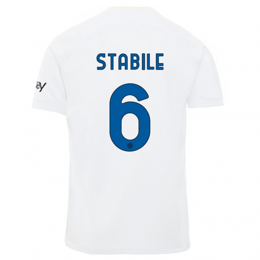 Hombre Camiseta Giacomo Stabile #6 Blanco 2ª Equipación 2023/24 La Camisa Perú