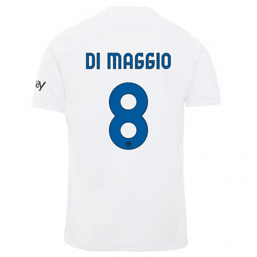 Hombre Camiseta Luca Di Maggio #8 Blanco 2ª Equipación 2023/24 La Camisa Perú