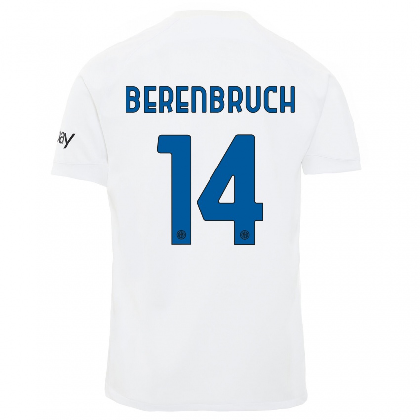 Hombre Camiseta Thomas Berenbruch #14 Blanco 2ª Equipación 2023/24 La Camisa Perú