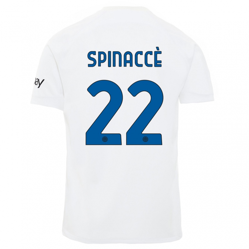 Hombre Camiseta Matteo Spinaccè #22 Blanco 2ª Equipación 2023/24 La Camisa Perú