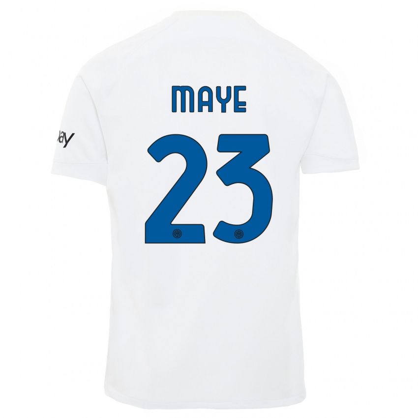 Hombre Camiseta Yvan Maye #23 Blanco 2ª Equipación 2023/24 La Camisa Perú