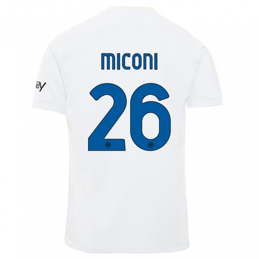 Hombre Camiseta Riccardo Miconi #26 Blanco 2ª Equipación 2023/24 La Camisa Perú