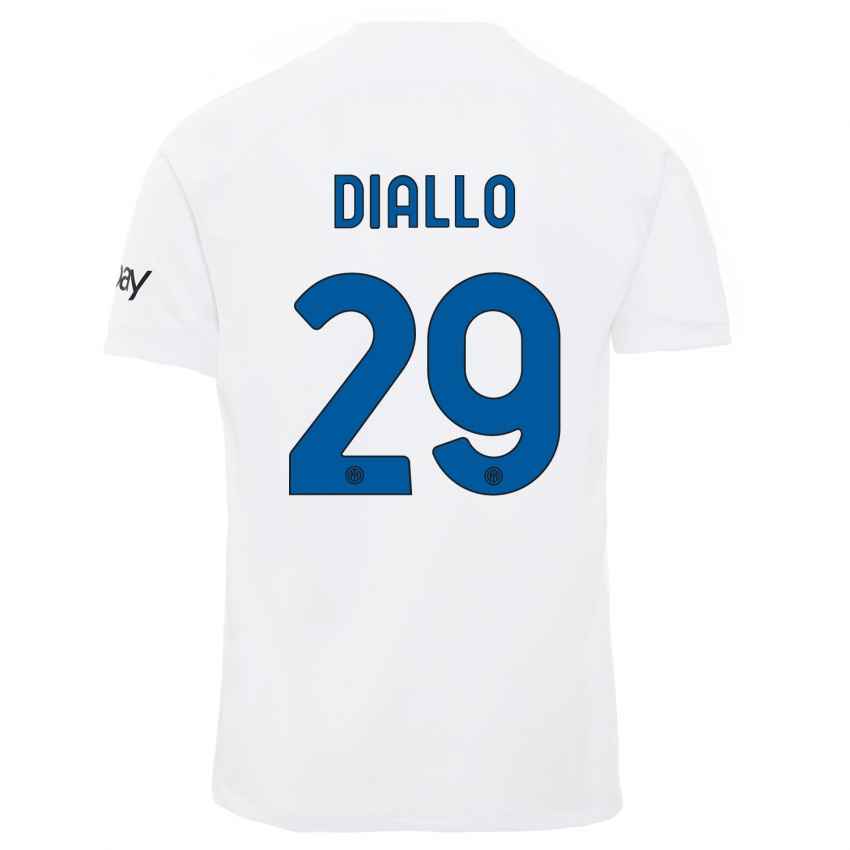 Hombre Camiseta Oumar Diallo #29 Blanco 2ª Equipación 2023/24 La Camisa Perú