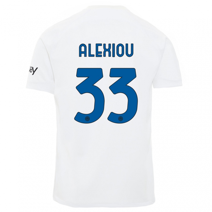 Hombre Camiseta Christos Alexiou #33 Blanco 2ª Equipación 2023/24 La Camisa Perú