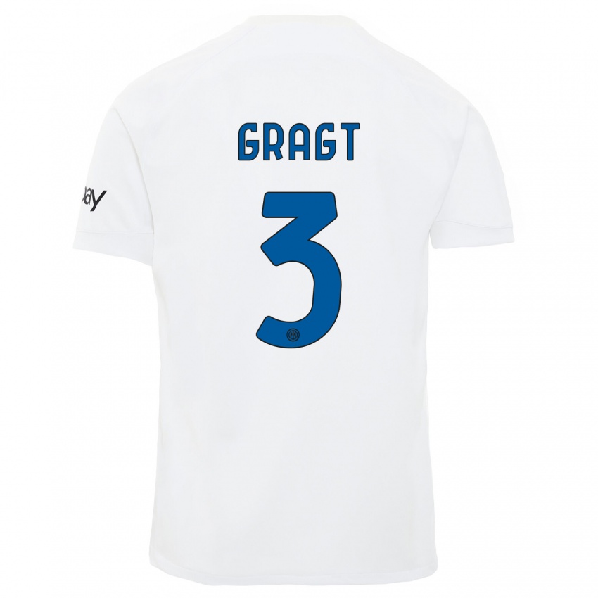 Hombre Camiseta Stefanie Van Der Gragt #3 Blanco 2ª Equipación 2023/24 La Camisa Perú