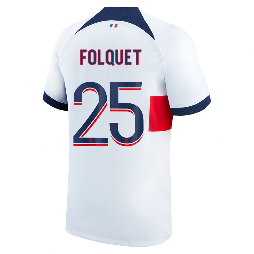 Hombre Camiseta Magnaba Folquet #25 Blanco 2ª Equipación 2023/24 La Camisa Perú