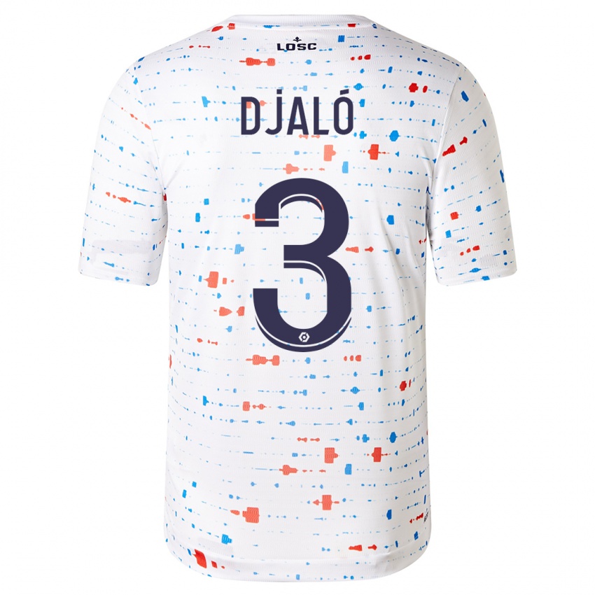 Hombre Camiseta Tiago Djalo #3 Blanco 2ª Equipación 2023/24 La Camisa Perú