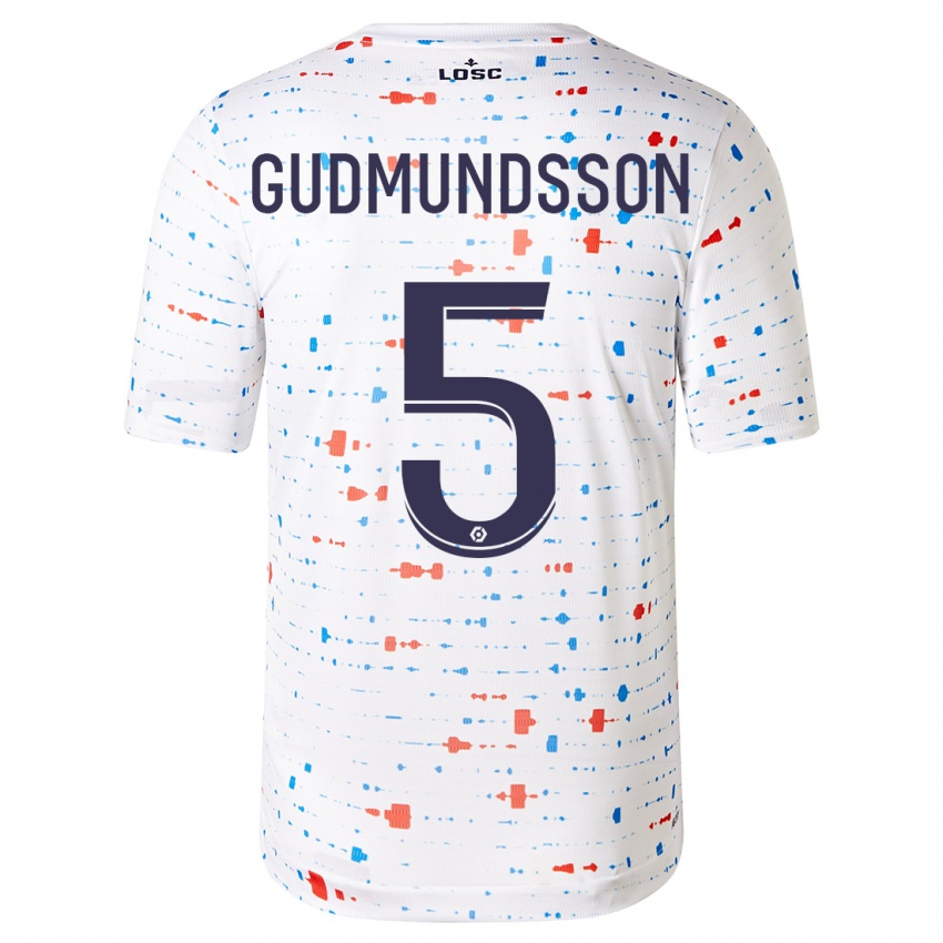 Hombre Camiseta Gabriel Gudmundsson #5 Blanco 2ª Equipación 2023/24 La Camisa Perú