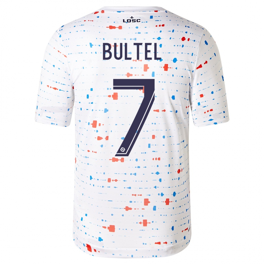 Hombre Camiseta Ludivine Bultel #7 Blanco 2ª Equipación 2023/24 La Camisa Perú