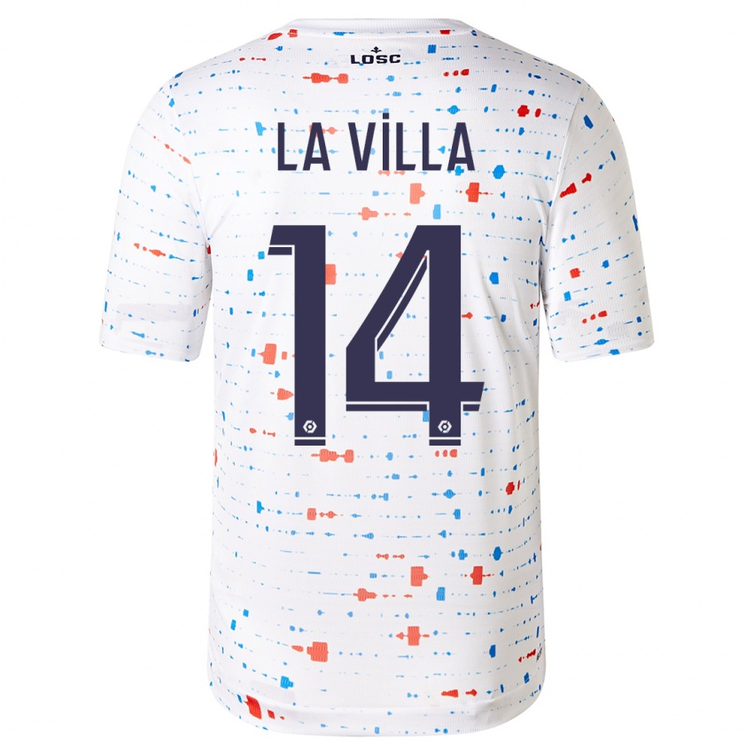 Hombre Camiseta Caroline La Villa #14 Blanco 2ª Equipación 2023/24 La Camisa Perú