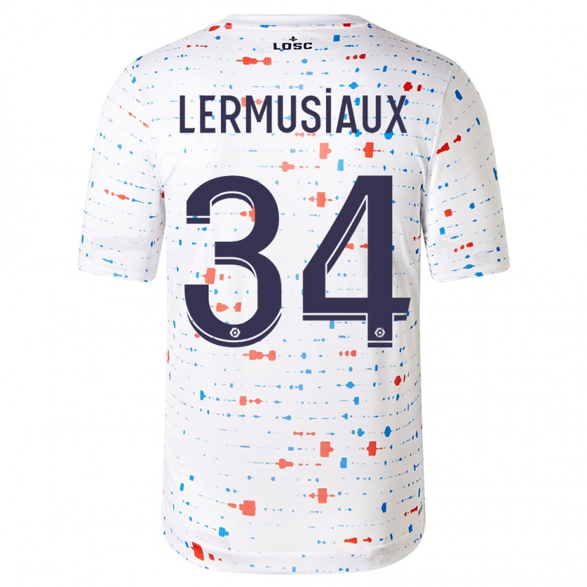 Hombre Camiseta Chrystal Lermusiaux #34 Blanco 2ª Equipación 2023/24 La Camisa Perú