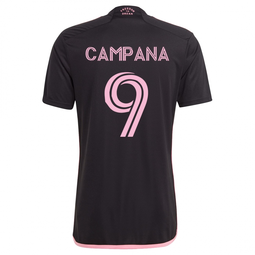 Hombre Camiseta Leonardo Campana #9 Negro 2ª Equipación 2023/24 La Camisa Perú